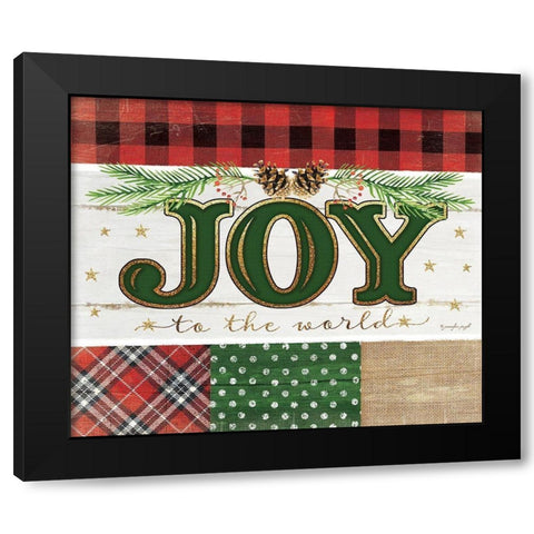 Joy Plaid Black Modern Wood Framed Art Print by Pugh, Jennifer