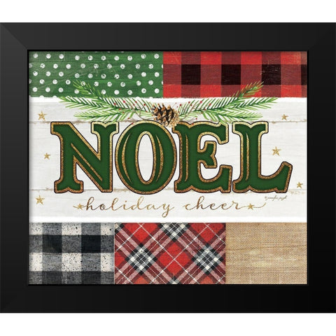 Noel Plaid Black Modern Wood Framed Art Print by Pugh, Jennifer