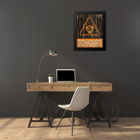 Biohazard Black Modern Wood Framed Art Print by Pugh, Jennifer