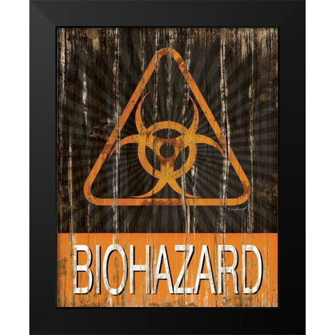 Biohazard Black Modern Wood Framed Art Print by Pugh, Jennifer