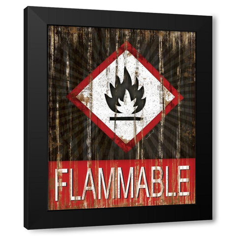 Flammable Black Modern Wood Framed Art Print with Double Matting by Pugh, Jennifer