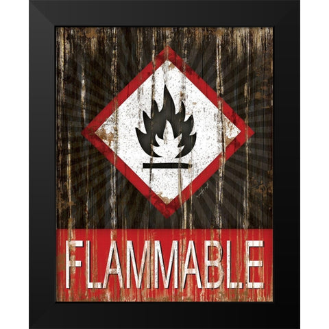 Flammable Black Modern Wood Framed Art Print by Pugh, Jennifer