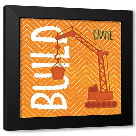 Crane Build Black Modern Wood Framed Art Print with Double Matting by Pugh, Jennifer