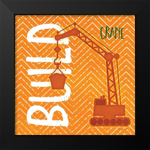 Crane Build Black Modern Wood Framed Art Print by Pugh, Jennifer