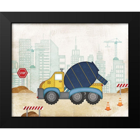 Cement Truck Black Modern Wood Framed Art Print by Pugh, Jennifer