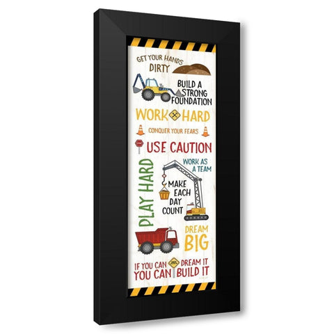 Construction Sign Black Modern Wood Framed Art Print by Pugh, Jennifer