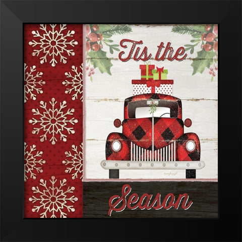 Tis the Season Truck Black Modern Wood Framed Art Print by Pugh, Jennifer