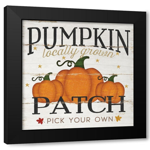 Pumpkin Patch Black Modern Wood Framed Art Print with Double Matting by Pugh, Jennifer