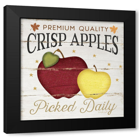 Crisp Apples Black Modern Wood Framed Art Print with Double Matting by Pugh, Jennifer