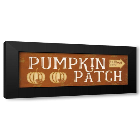 Pumpkin Patch Black Modern Wood Framed Art Print by Pugh, Jennifer