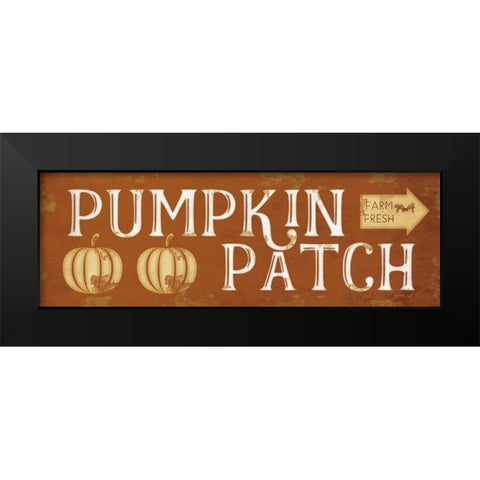 Pumpkin Patch Black Modern Wood Framed Art Print by Pugh, Jennifer