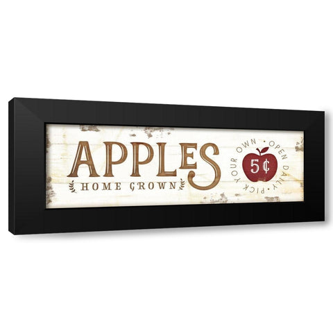 Farmhouse Apples Black Modern Wood Framed Art Print with Double Matting by Pugh, Jennifer