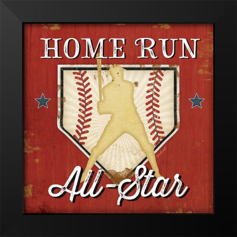 Home Run Black Modern Wood Framed Art Print by Pugh, Jennifer