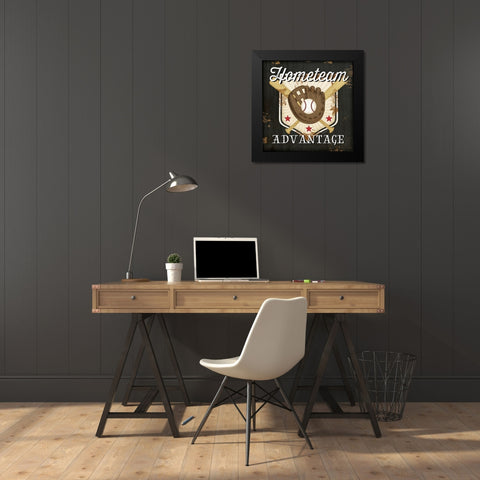 Hometeam Black Modern Wood Framed Art Print by Pugh, Jennifer