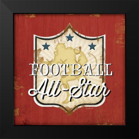 Football III Black Modern Wood Framed Art Print by Pugh, Jennifer