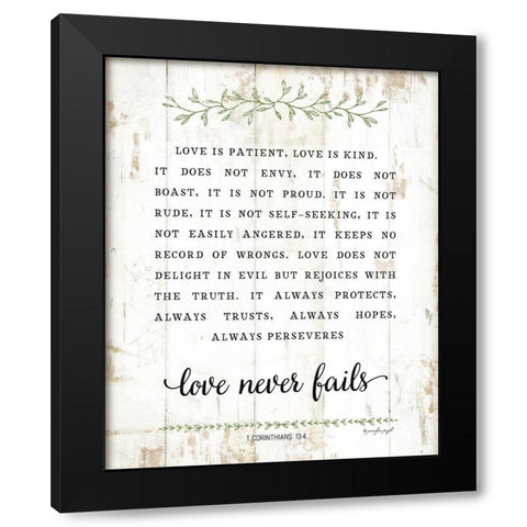 Love Is Patient Black Modern Wood Framed Art Print by Pugh, Jennifer