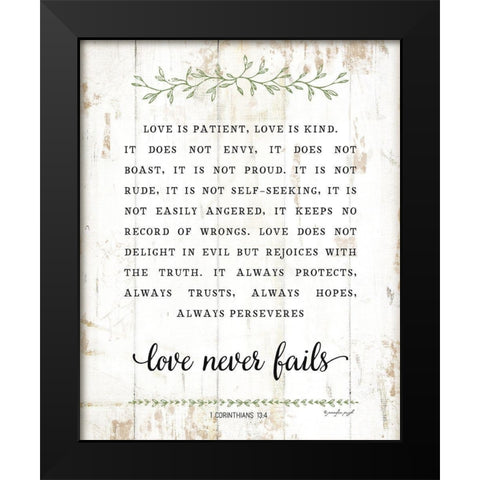 Love Is Patient Black Modern Wood Framed Art Print by Pugh, Jennifer