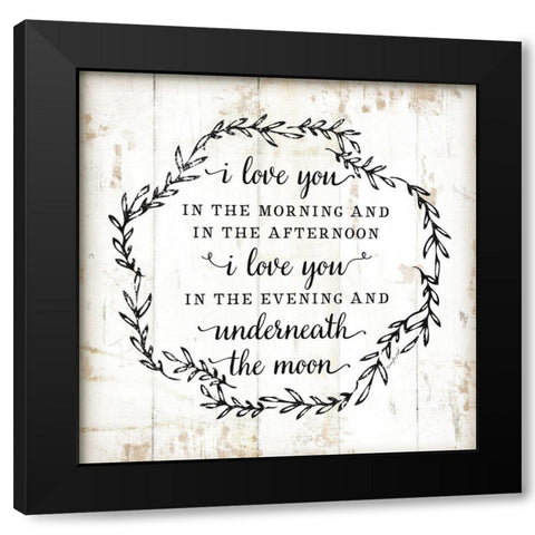 I Love You in the Morning Black Modern Wood Framed Art Print with Double Matting by Pugh, Jennifer