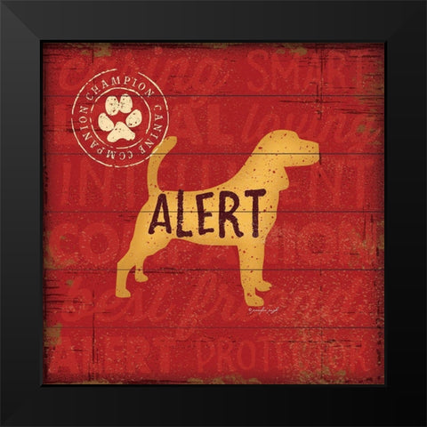 Alert Dog Black Modern Wood Framed Art Print by Pugh, Jennifer