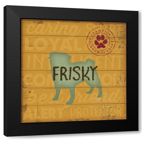 Frisky Dog Black Modern Wood Framed Art Print by Pugh, Jennifer