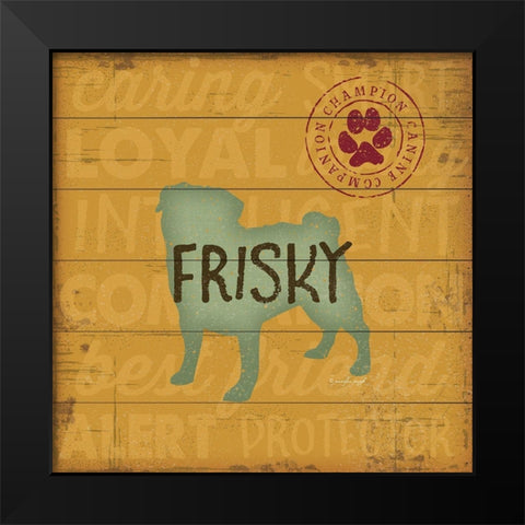 Frisky Dog Black Modern Wood Framed Art Print by Pugh, Jennifer