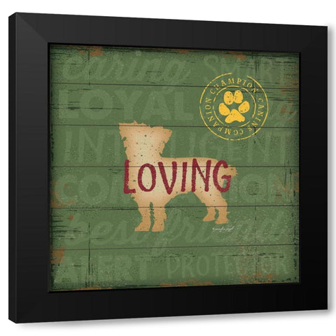 Loving Dog Black Modern Wood Framed Art Print with Double Matting by Pugh, Jennifer