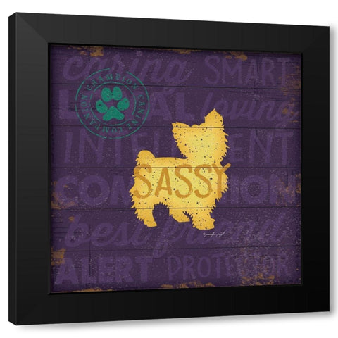 Sassy Dog Black Modern Wood Framed Art Print with Double Matting by Pugh, Jennifer