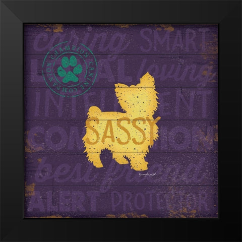 Sassy Dog Black Modern Wood Framed Art Print by Pugh, Jennifer