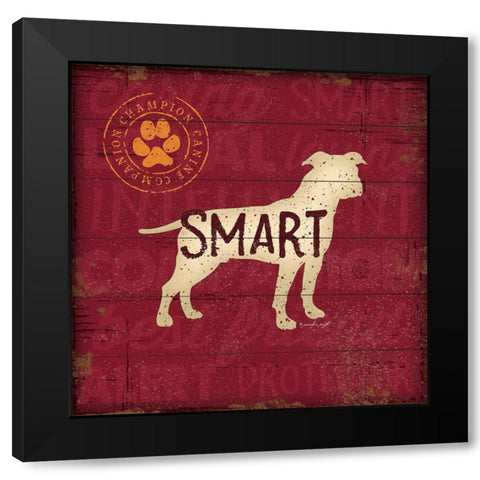 Smart Dog Black Modern Wood Framed Art Print with Double Matting by Pugh, Jennifer