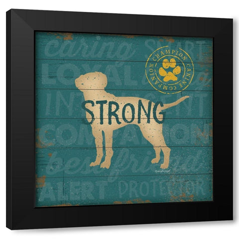 Strong Dog Black Modern Wood Framed Art Print by Pugh, Jennifer