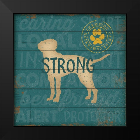 Strong Dog Black Modern Wood Framed Art Print by Pugh, Jennifer