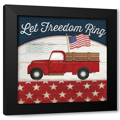 Let Freedom Ring Black Modern Wood Framed Art Print with Double Matting by Pugh, Jennifer