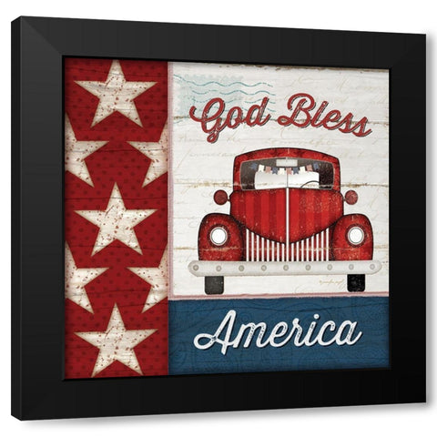 God Bless America Black Modern Wood Framed Art Print with Double Matting by Pugh, Jennifer