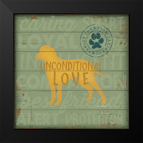 Unconditional Love Dog Black Modern Wood Framed Art Print by Pugh, Jennifer