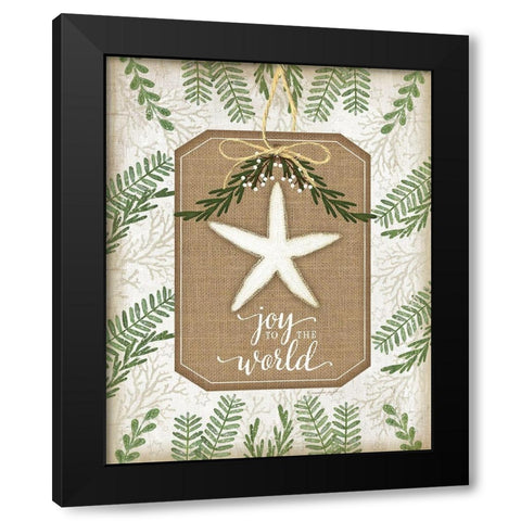 Coastal Christmas Joy Black Modern Wood Framed Art Print by Pugh, Jennifer