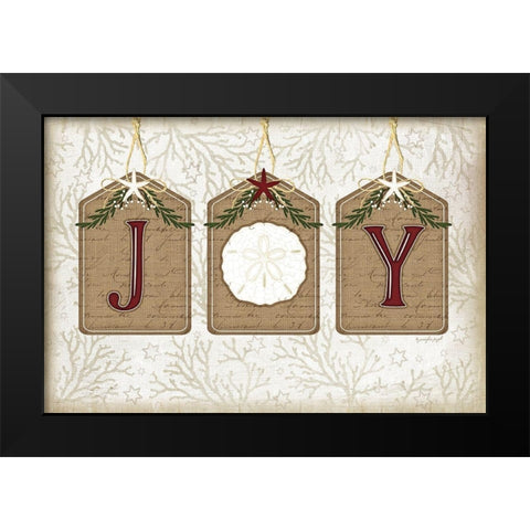 Coastal Christmas Joy Black Modern Wood Framed Art Print by Pugh, Jennifer