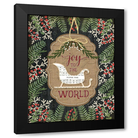 Joy to the World Black Modern Wood Framed Art Print with Double Matting by Pugh, Jennifer