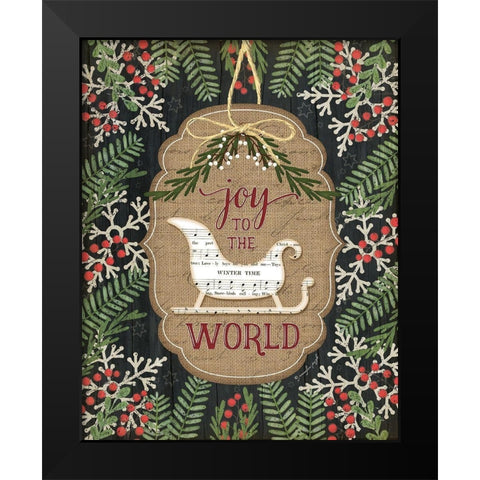 Joy to the World Black Modern Wood Framed Art Print by Pugh, Jennifer