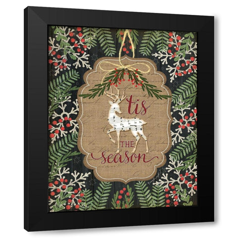 Tis the Season Black Modern Wood Framed Art Print with Double Matting by Pugh, Jennifer