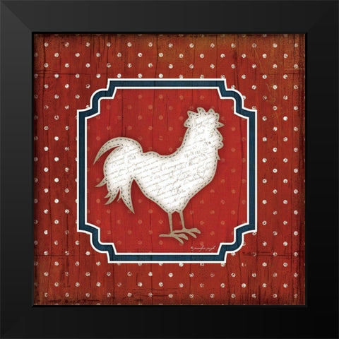 Red White and Blue Rooster IX Black Modern Wood Framed Art Print by Pugh, Jennifer