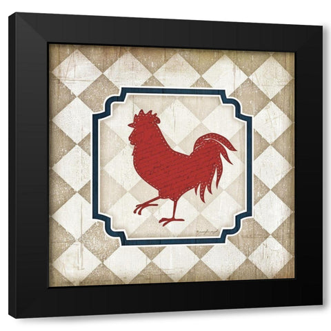 Red White and Blue Rooster XI Black Modern Wood Framed Art Print with Double Matting by Pugh, Jennifer