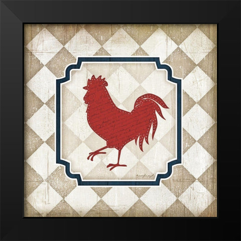 Red White and Blue Rooster XI Black Modern Wood Framed Art Print by Pugh, Jennifer