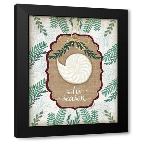 Coastal Christmas IV Black Modern Wood Framed Art Print with Double Matting by Pugh, Jennifer