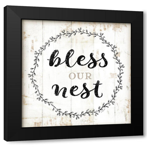 Bless Our Nest Black Modern Wood Framed Art Print with Double Matting by Pugh, Jennifer