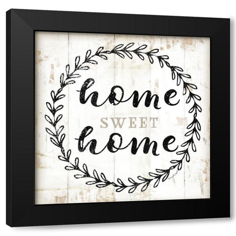 Home Sweet Home Black Modern Wood Framed Art Print with Double Matting by Pugh, Jennifer