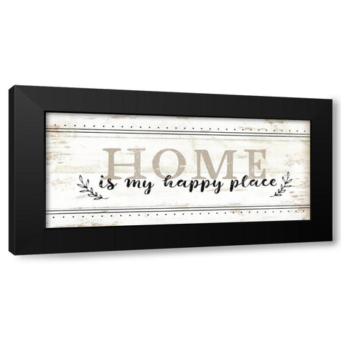 Home is My Happy Place Black Modern Wood Framed Art Print with Double Matting by Pugh, Jennifer