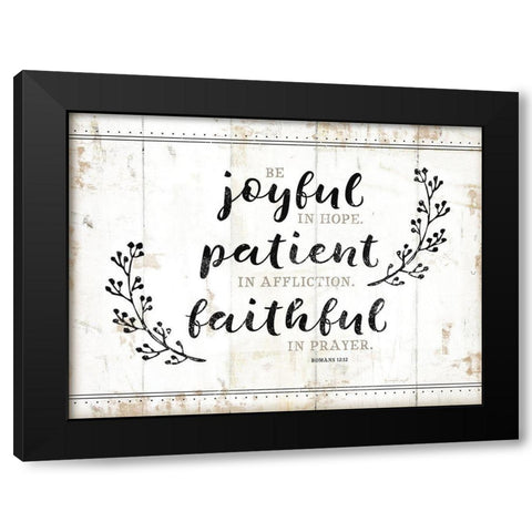 Be Joyful Black Modern Wood Framed Art Print by Pugh, Jennifer