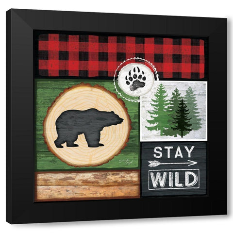 Stay Wild Black Modern Wood Framed Art Print with Double Matting by Pugh, Jennifer