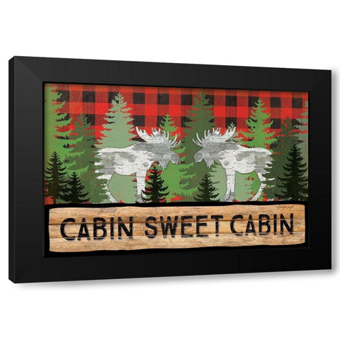 Cabin Sweet Cabin Black Modern Wood Framed Art Print with Double Matting by Pugh, Jennifer