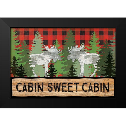 Cabin Sweet Cabin Black Modern Wood Framed Art Print by Pugh, Jennifer